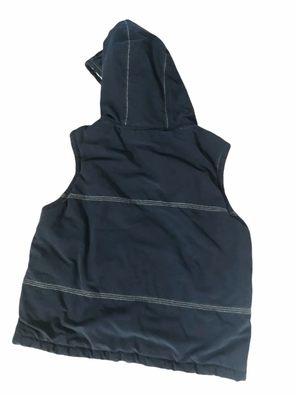 Gymboree Jacket Vest Hoodie Boys Small Blue Fleece Lined Pocket Full Zip Sleevel